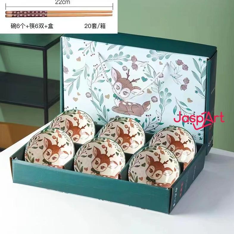 Mangkok Set Natal Premium Peralatan Makan/Mangkok Set Keramik Souvenir Mangkok Hampers Keramik Natal