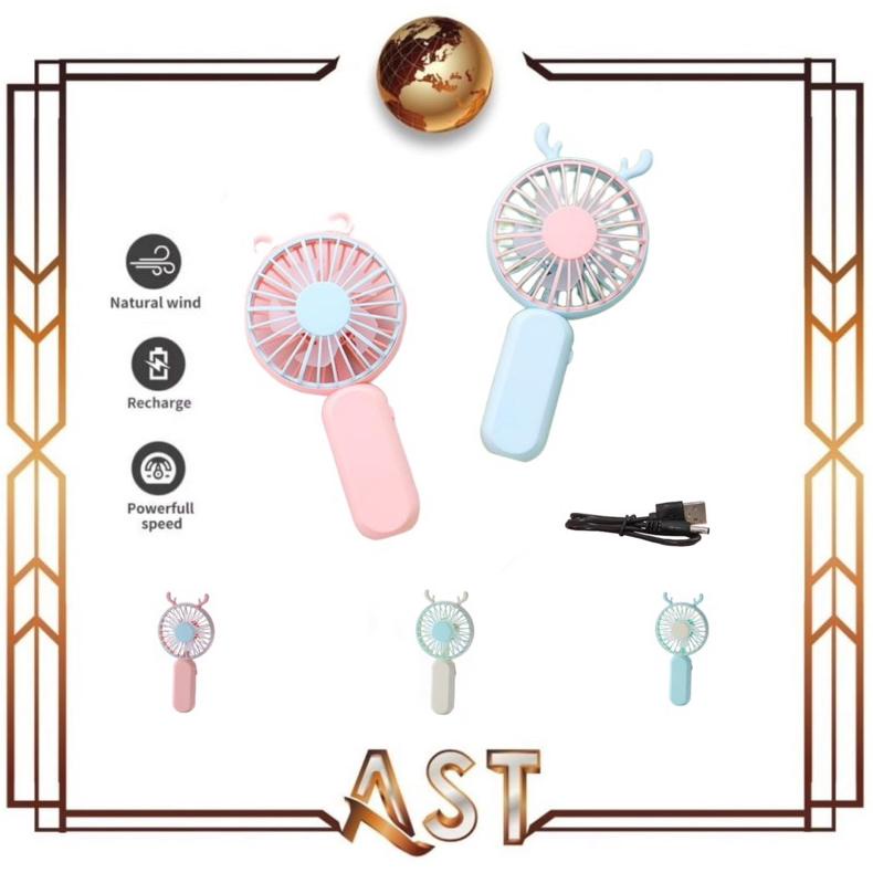 Kipas angin Mini Fan genggam Portabel Kecil lucu Korea Recharger