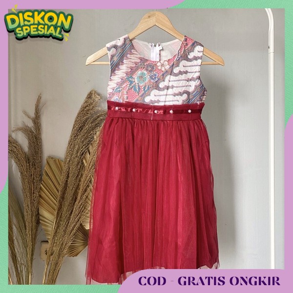 Dreas Natal Snak Merah Hijau Dres Natalan Anak Pwrempuan Baju Dress Kegereja Kid'S Premium Christmas