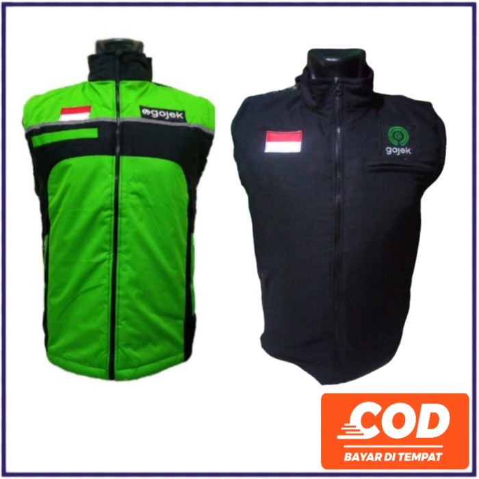 Promo Rompi Gojek Logo Baru Warna Hitam Hijau