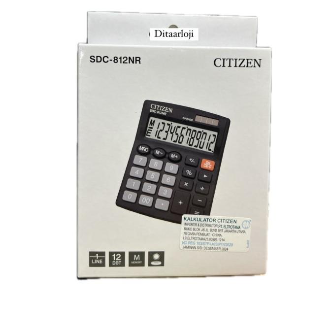 

kalkulator citizen sdc 812nr 12 digit original garansi resmi