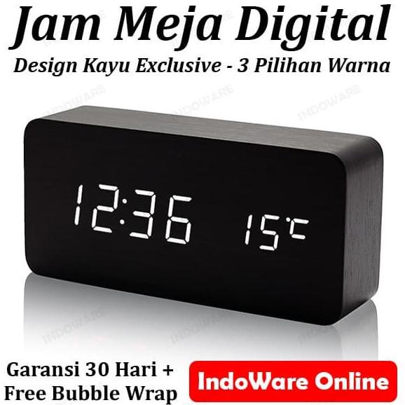 

Jam Meja Kayu Led Digital / Digital Wood Smart Alarm Clock