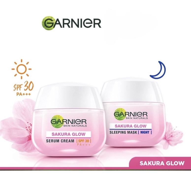 Big Sale Garnier Sakura Glow Kit Day &amp; Night Cream - Moisturizer Skincare Krim Siang Malam (Light Complete) Svnm59