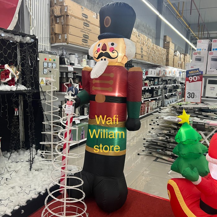 [Original] Noelle 200 Cm Patung Balon Boneka Santa Claus Nutcracke Dekorasi Natal Diskon