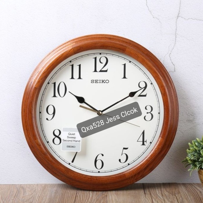 [Ori] Qxa528 Jam Dinding Seiko Body Kayu Berkualitas