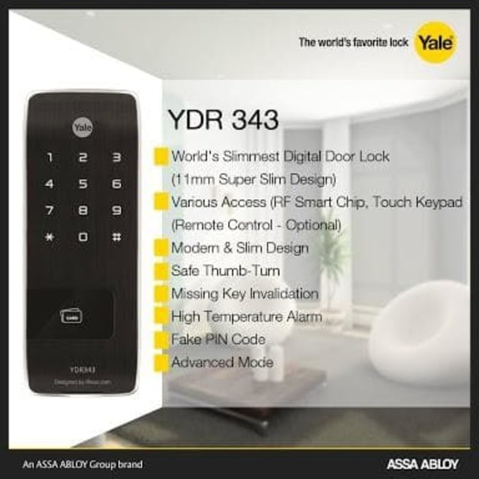 [Ori] Kunci Pintu Digital Yale Ydr 343 / Digital Doorlock Ydr 343 Bisa Gojek