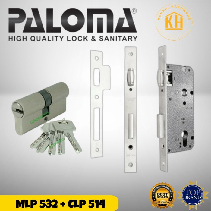 [Ori] Paloma Paket Mortise Lock Mlp 532  Cylinder Clp 514 Limited