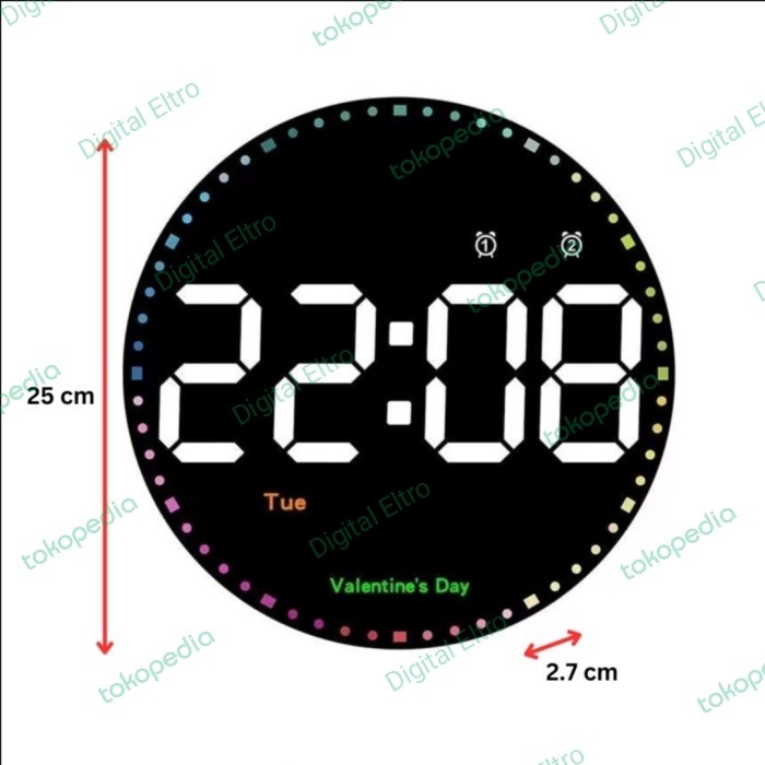 [Ori] Jam Digital Led Clock Countup Countdown Timer Model Bulat 6635 Terbaru