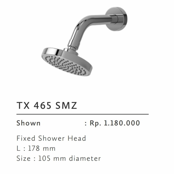 [Ori] Wall Shower Tanam Fixed Head Shower Toto Tx 465 Smz Diskon