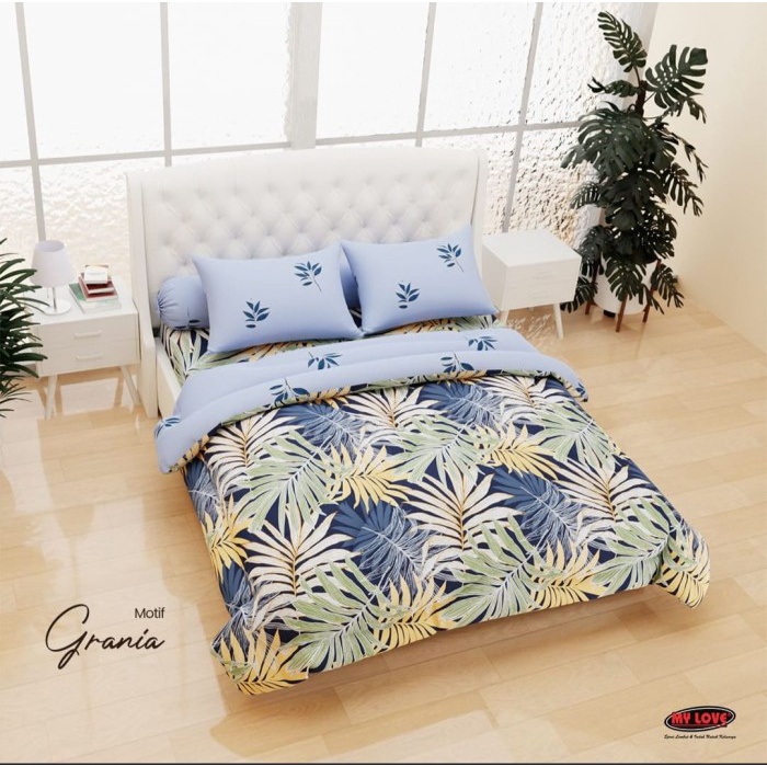 [New] Bedcover Set 180X200 My Love Sprei Tinggi 30Cm Katun King No 1 Grania Terbaru
