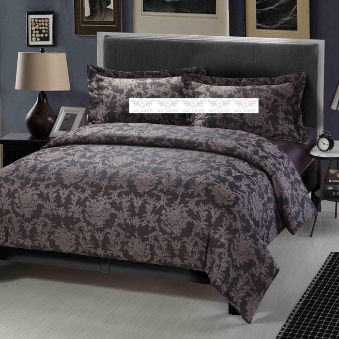 [New] Sprei Set 200X200  Duvet Quilt Cover Sateen Jacquard Super King Satin Diskon