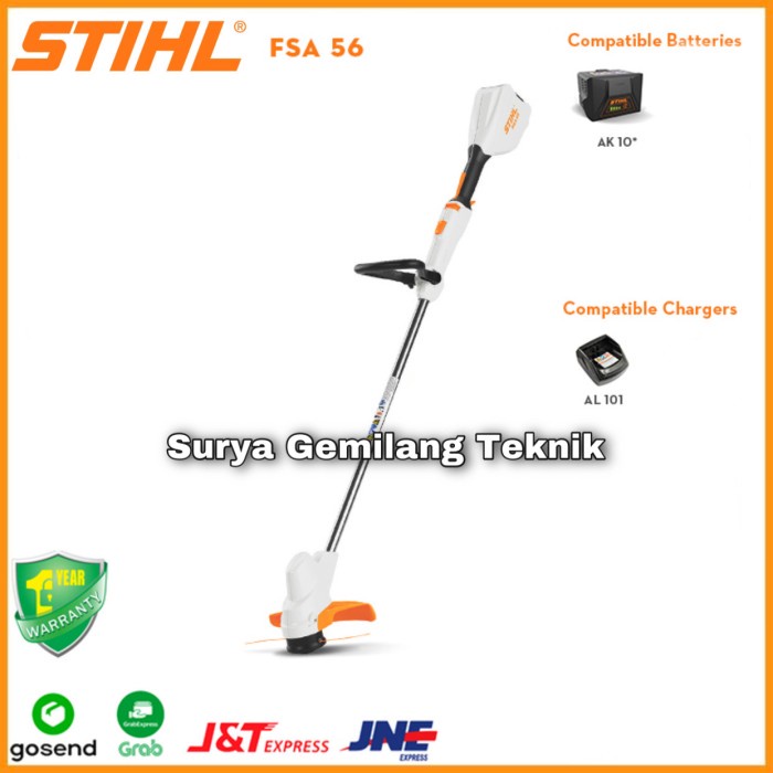 [New Ori] Grass Trimmer Cordless Stihl Fsa-56 With Ak-10 N Al-101 Charger Origin Terbaru