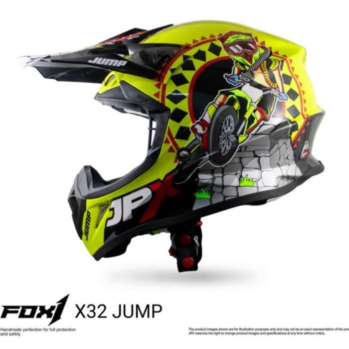 [New Ori] Helm Cross Jpx X32 Jump Kuning Glossy Bisa Gojek