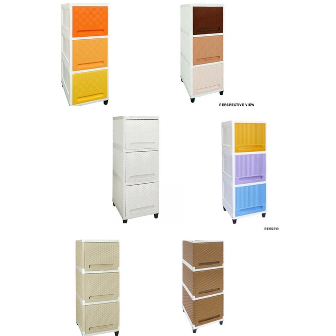 Lemari plastik susun 3 club/laci plastik susun 3 flip