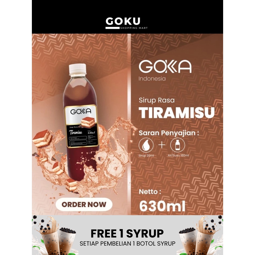 

Minuman Sirup 630ml Gokka Syrup Rasa Tiramisu