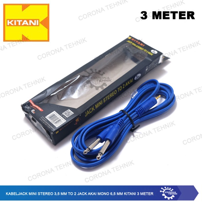 Kabel Jack Mini Stereo 3,5 mm to 2 Jack Akai Mono 6,5 mm Kitani 3Meter star