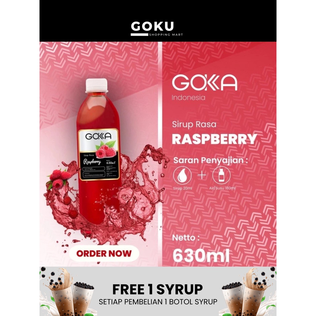 

Minuman Sirup 630ml Gokka Syrup Rasa Raspberry