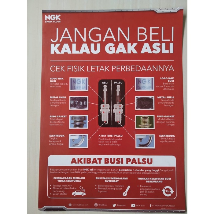 Busi Toyota Agya Daihatsu Sigra Ayla 1.0cc 1000cc NGK LKR6C Asli best