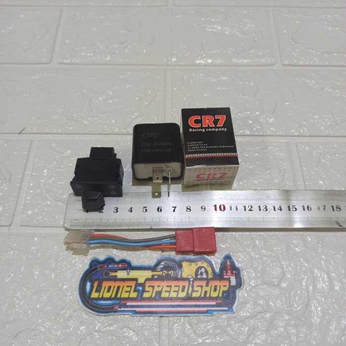 Saklar sein motor honda hazard 34mm flasher plus soket sein murmer