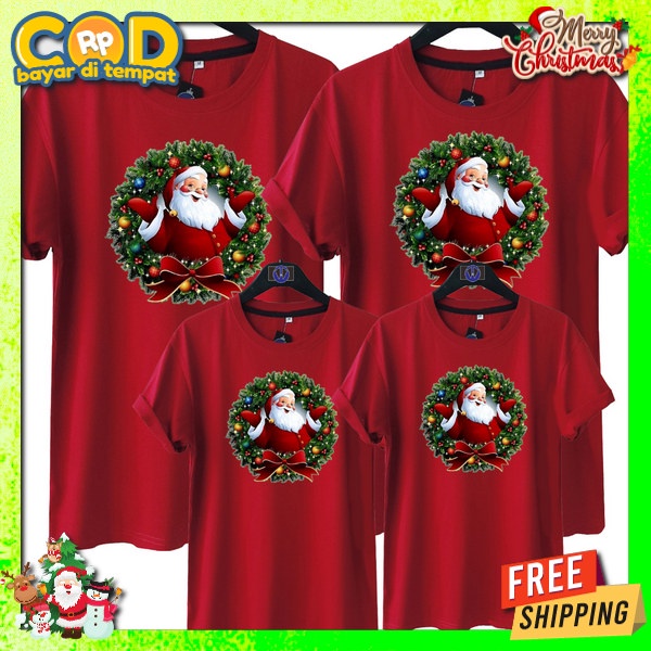 T-Shirt Pohon Lampu Unsex Baju Merry Chrismas Shirt Kaus Natalan Berkualitas Bj Bunda Maria Kaus Dew