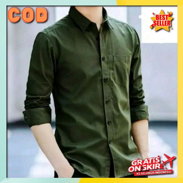 Bju Pria Berkancing Pakaian Kerja Casuall Ksmeja Panjang Murah Kmeja Cowo Remaja Kameja Motif Buju K