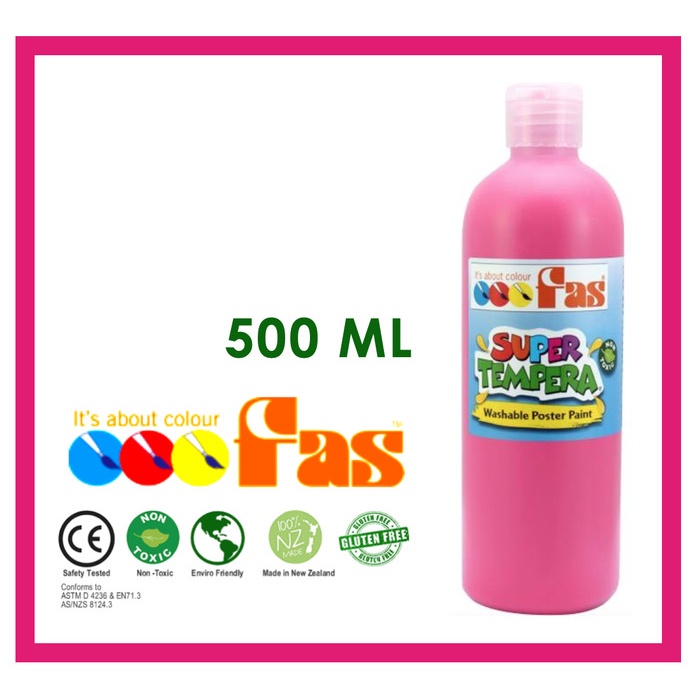 

Promo Fas Super Tempera Washable Poster Paint 500 Ml Merah Muda - Pink