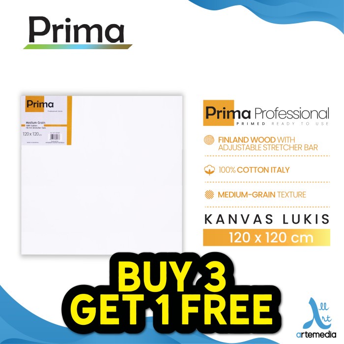 

Kanvas Lukis Prima Professional 120x120cm Cotton Canvas