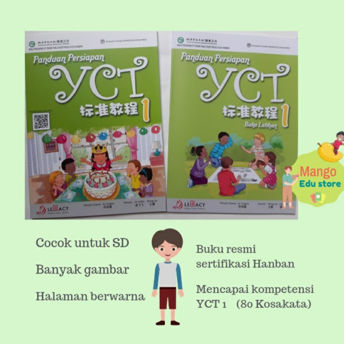 Buku Mandarin SD- Panduan YCT 1 (buku ajar+ latihan)