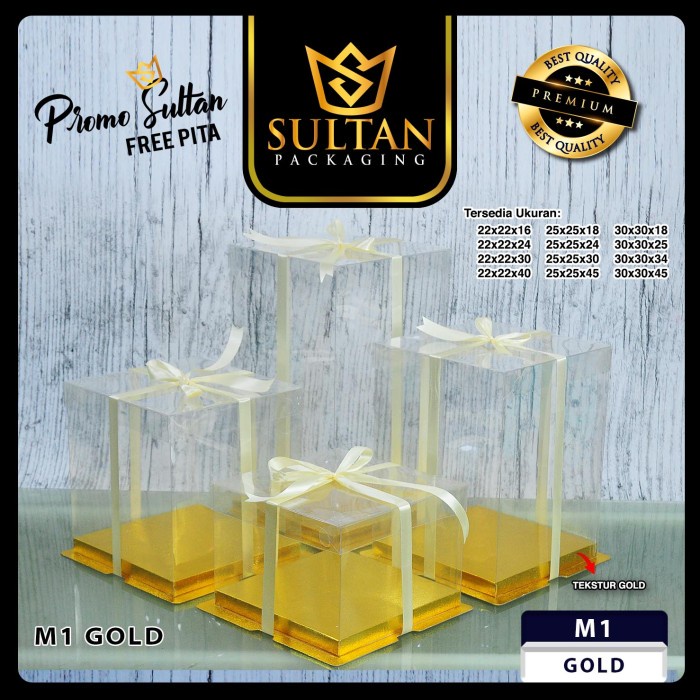 Cake Box Kotak Kue Mika Transparan Dus Hantaran - Tutup Mika 30x30