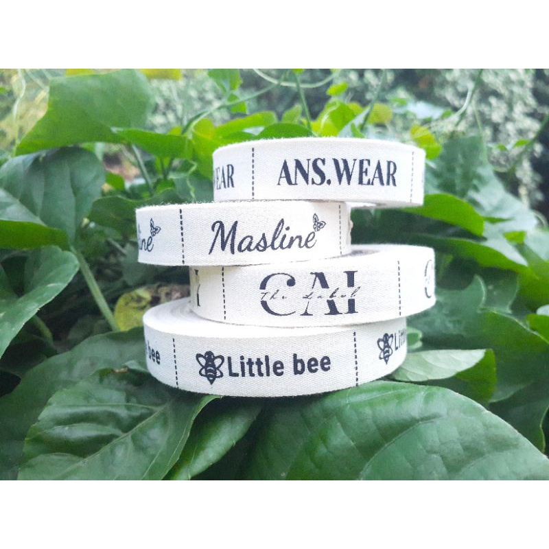 

LABEL KATUN MURAH LABEL HIJAB LABEL BAJU SABLON HALUS(1,3cm)