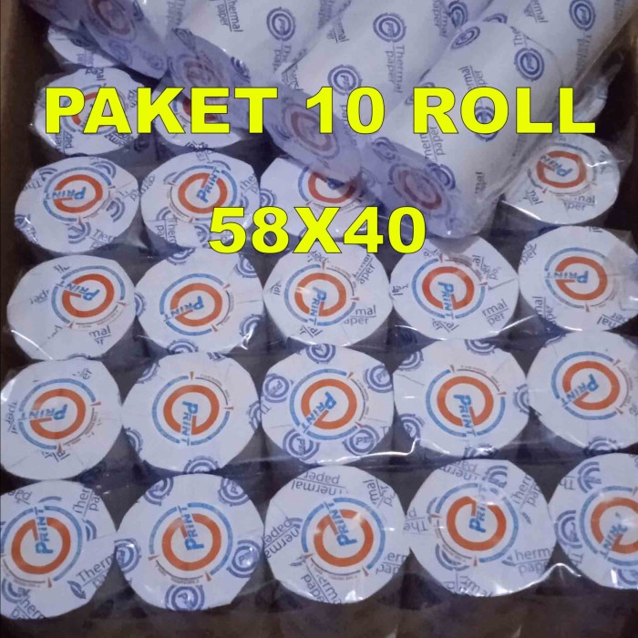 

Promo Paket 10 Roll Kertas Struk Kasir Thermal Paper 58X40