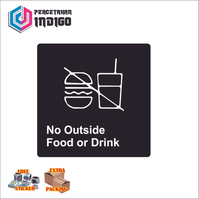 

Terlaris sign akrilik acrylic no outside food dor derink Elegan