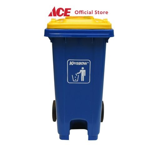 ACE - KRISBOW 120 LTR TEMPAT SAMPAH PLASTIK OUTDOOR DENGAN RODA - BIRU
