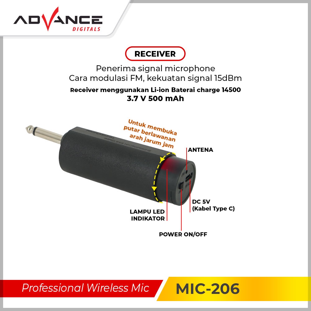 [ELECTROPICALLY] READY STOCK Advance Mic double Mic Wireless/Microphone/Mic double (Batrei dapat di
