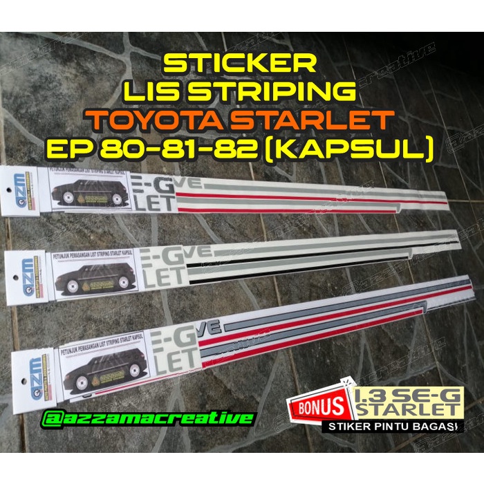 NEW STIKER LIST STRIPING STARLET KAPSUL ORIGINAL TERBARU