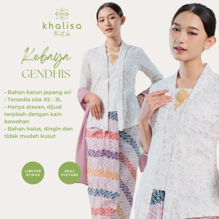 Kebaya Kutu Baru Katun Jepang By Khalis Batik - Gendhis 01