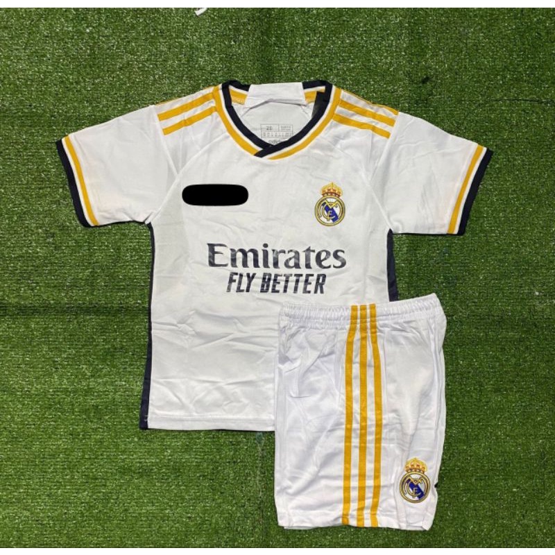 JERSEY BOLA ANAK REAL MADRID HOME KIDS GRADE ORI IMPORT 2023 2024