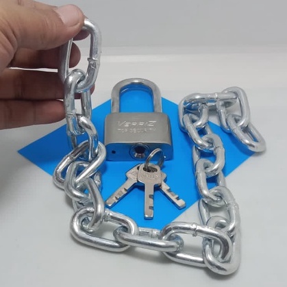 Harga Hemat Rantai Besi Set Gembok / Rantai Besi Kapal 6mm 50cm + Gembok 50mm / Rantai Gembok / Rant