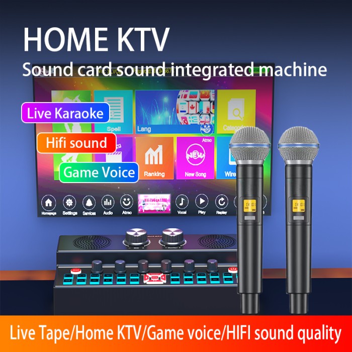 Live Soundcard SY6 Bluetooth Speaker 2 Mic Wireless Microphone Karaoke