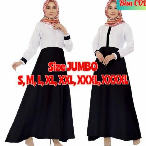 baju gamis putih hitam tali pinggang sergam kerja kantor pns syari