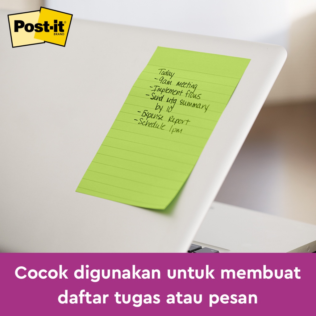 3M™ Post-it® Super Sticky, Notes, 2x Lebih merekat, 24 pads, 76x76 mm, Untuk ditempel di permukaan kertas