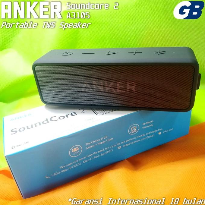 Anker Soundcore 2 IPX5 Wireless Portable Bluetooth Speaker TWS