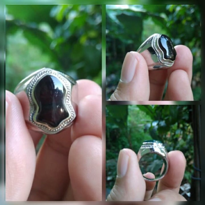 Mei Ring Terompah Cincin Terompah Batu Akik Cubung Wulung Yaman Wulung