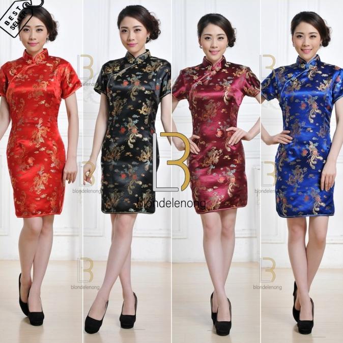 Baju Imlek Kain Cheongsam Congsam Chongsam Dress Wanita Dewasa Jumbo