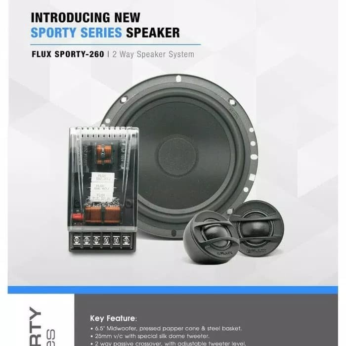 ✅Ori Speaker Flux Sporty 260 - Speaker Split Flux Sporty 260 - Flux Split Terbaru