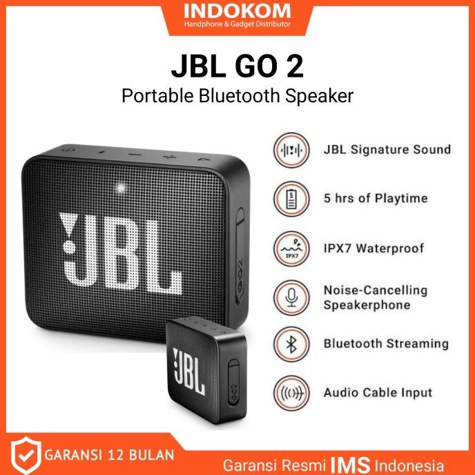 JBL GO 2 Speaker Bluetooth Stereo Waterproof - Original Garansi Resmi
