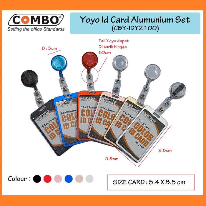 

Gantungan ID Card Alumunium + Yoyo Transparan / Id Card Set