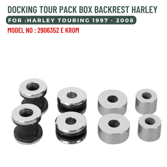 Ready Docking Tour Pack Box Backrest Harley Touring 1997-2008 2906352 E Krom Aksesoris Motor