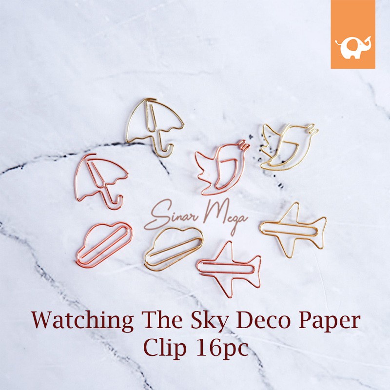 

Watching The Sky Deco R Clip 16Pc / Klip Jepit Kertas Lucu Unik