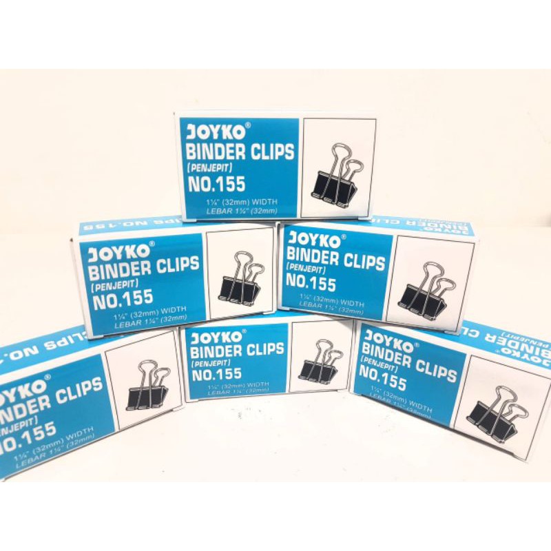 

Grosir ( Per Dus /12Boxes) Binder Clip Jepit Joyko No.155